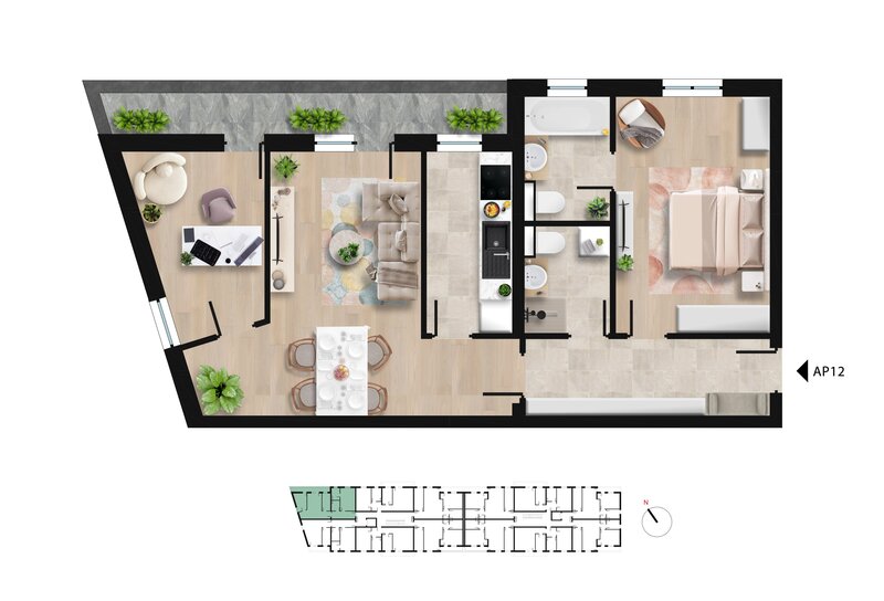 Lacul Morii, apartament cu 3 camere si doua bai